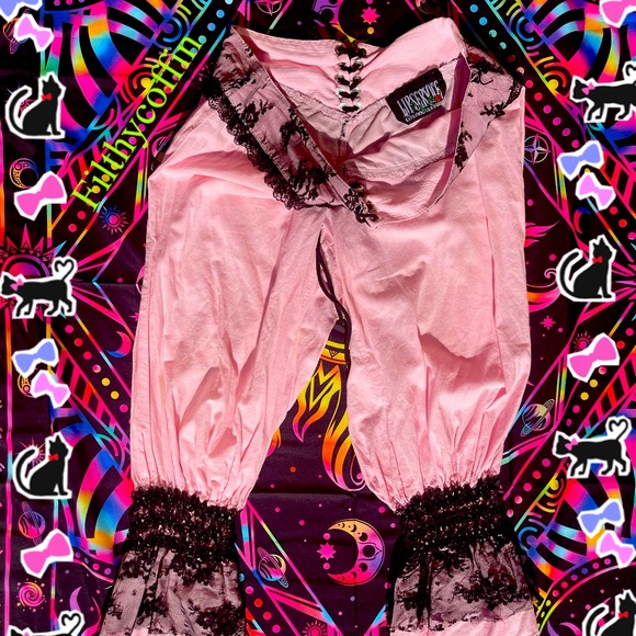 Vintage 90s y2k 2002 Lip Service Rosary Garden Pink Wicked Wench bloomers witch - Picture 3 of 5